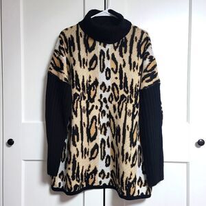 Alison andrews turtleneck animal print sweater